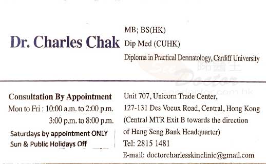 Dr CHAK NGAI CHUEN Name Card