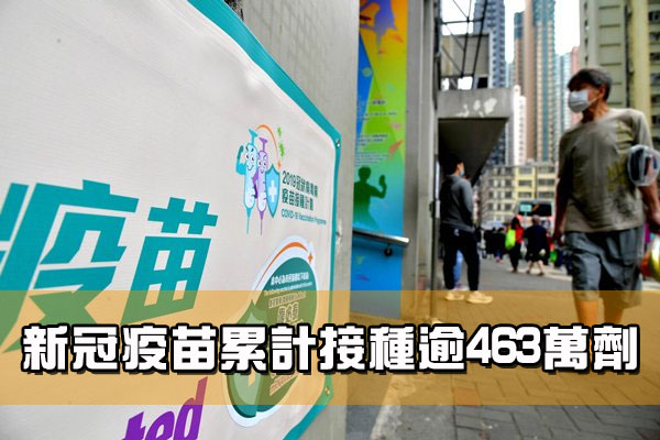 新冠疫苗累計接種逾463萬劑